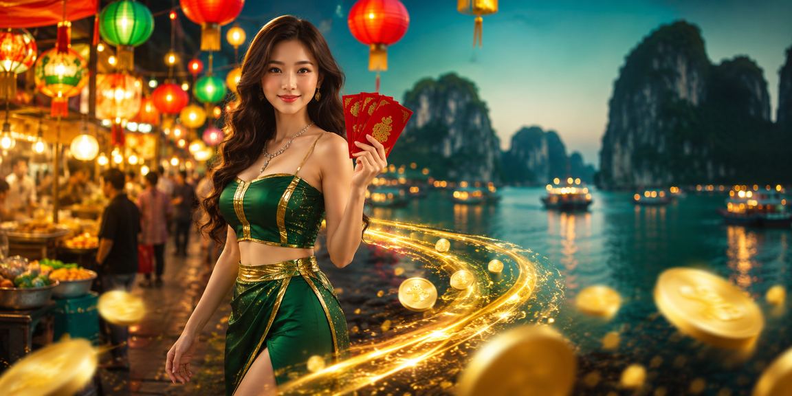 Lễ hội phong bì đỏ may mắn tại chợ đêm vịnh Hạ Long – không khí giải trí Việt Nam