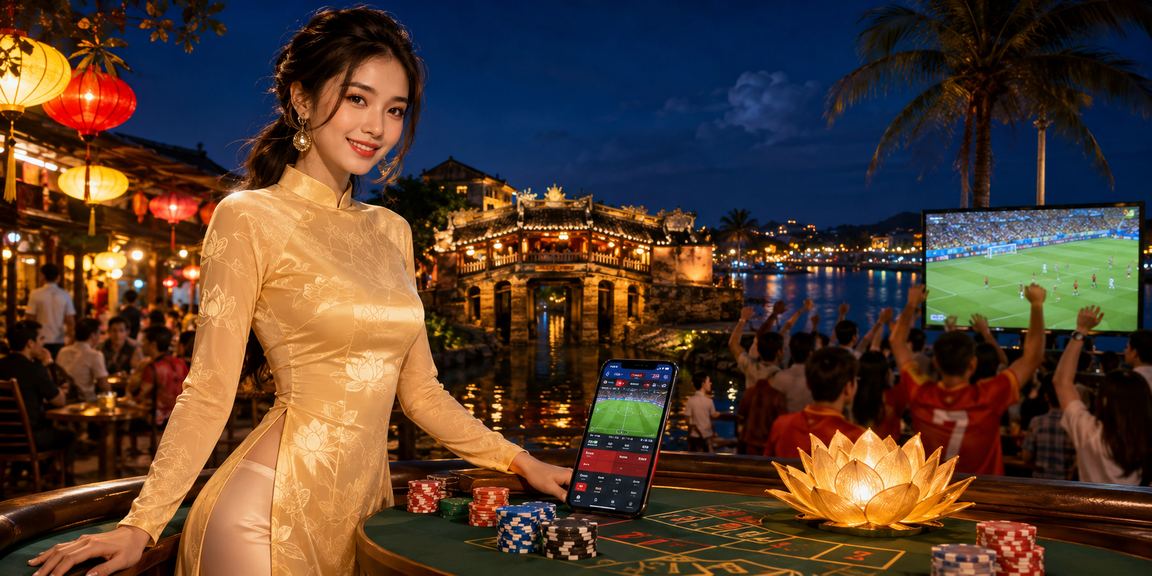 Người dùng tại Hội An truy cập dt68 trên điện thoại buổi tối
