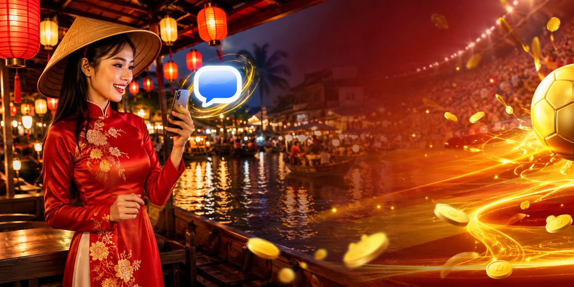 Người dùng trải nghiệm dt68 tại chợ đêm Mekong trên điện thoại